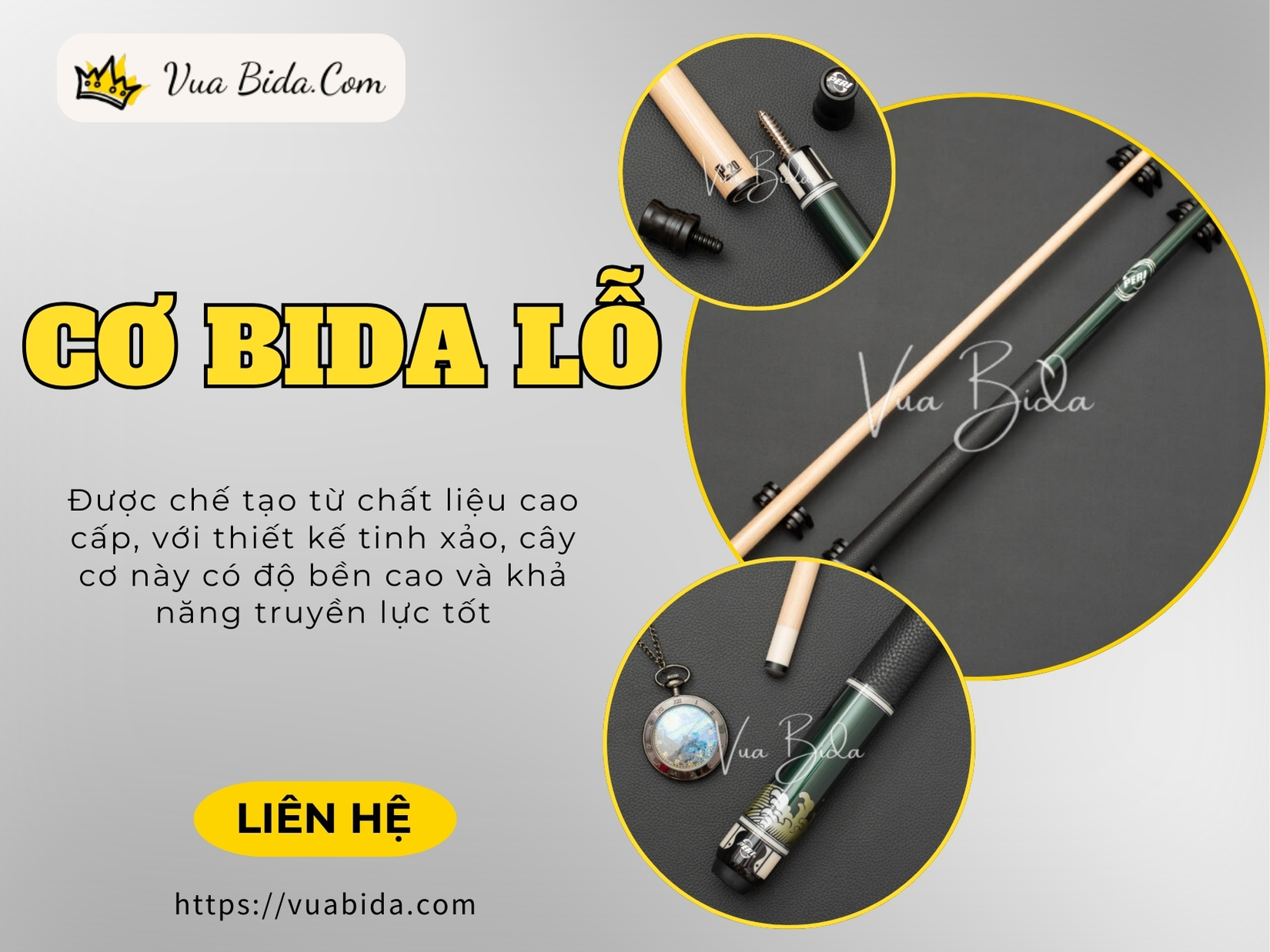 Cơ bida lỗ chuyên dụng